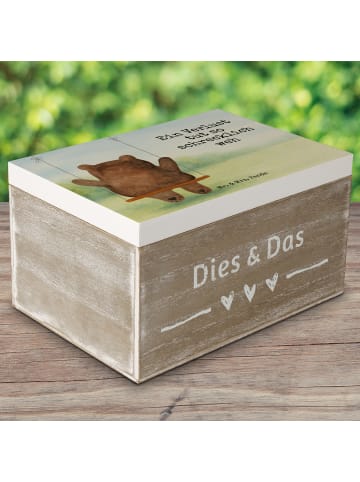 Mr. & Mrs. Panda Aufbewahrungsbox Bär Schaukel Design mit Spruch in Weiß