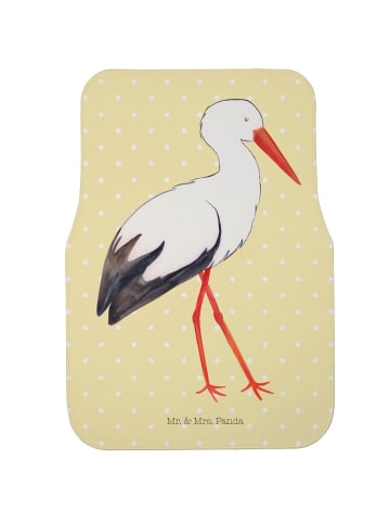 Mr. & Mrs. Panda Autoteppich Storch ohne Spruch in Gelb Pastell