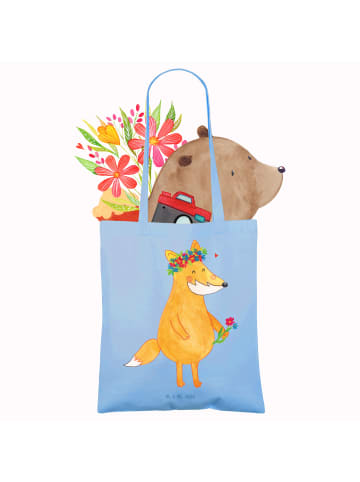 Mr. & Mrs. Panda festivaltasche Fuchs Blumen ohne Spruch in Sky Blue