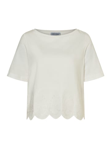 More & More kurzes 1/2 Arm Shirt, Spitzenbesatz in offwhite
