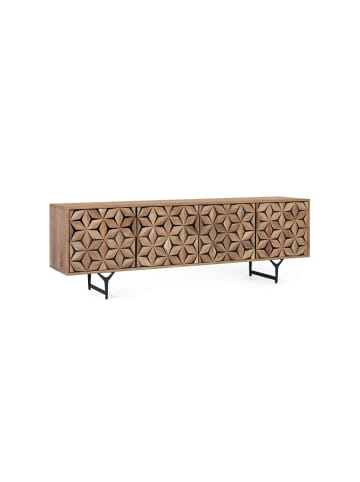 Giner y Colomer Handgefertigter TV-Schrank aus Mangoholz mit 4 Türen 177 cm in Brown