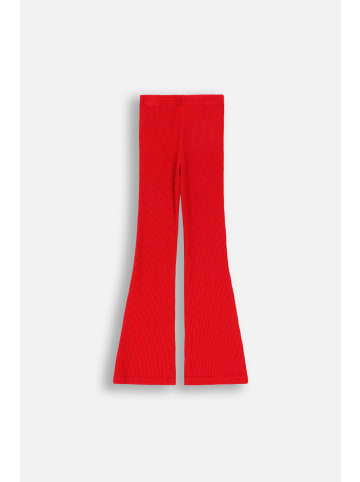 Coccodrillo Gerippte Leggings mit langem Hosenbein in rot