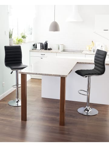 Beliani 2er-Set Drehhocker LUCERNE in Schwarz/Silber