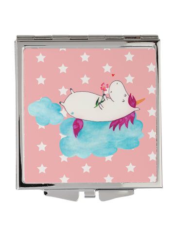 Mr. & Mrs. Panda Handtaschenspiegel quadratisch Einhorn Verliebt... in Rot Pastell