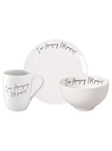 Villeroy & Boch 3-tlg. Frühstücks-Set Amazing not perfect Statement in in weiß