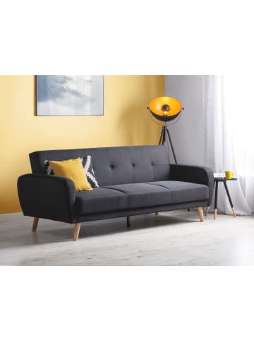 Beliani 3-Sitzer Sofa FLORLI in Schwarz/Braun - (W) 214 x (H) 82 x (L) 85 cm