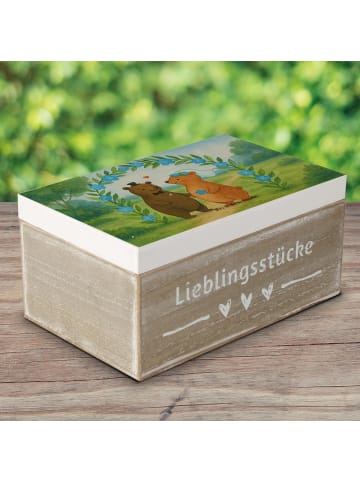 Mr. & Mrs. Panda truhe holz Bären Hochzeit Design ohne Spruch in Weiß