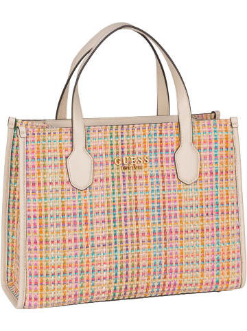 Guess Handtasche Silvana Compartment Tote Straw in Stone Multi