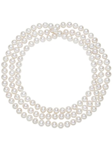 Lulu & Jane Perlen-Kette Sterling Silber Süßwasser-Zuchtperle in weiß