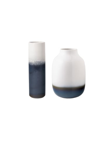 like. by Villeroy & Boch 2er Set Vasen Lave Home in 22 cm + 25 cm in weiß-blau