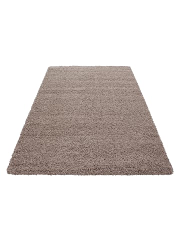 KADIMA DESIGN Teppich Hochflor Unifarben Polypropylen Wohnzimmer Shaggy in Beige