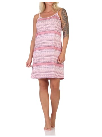 NORMANN Spaghetti Nachthemd Ethnolook 125 215 226 in rosa