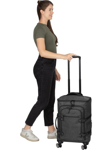 normani Reisetrolley mit Rucksackfunktion und kleinem 5L Rucksack in Anthrazit