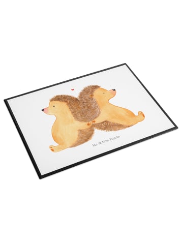 Mr. & Mrs. Panda Tischschutzmatte Igel händchenhaltend ohne Spruch in Weiß