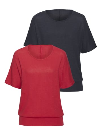 Vivance Kurzarmshirt in korallenrot, navy