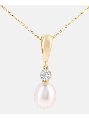 Diamant L'éternel Halskette mit Anhänger aus 375 Gelbgold mit Diamant mit Perle
