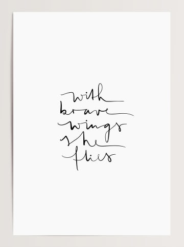 Tales by Jen Poster / Kunstdruck "With brave wings she flies" I Ohne Rahmen