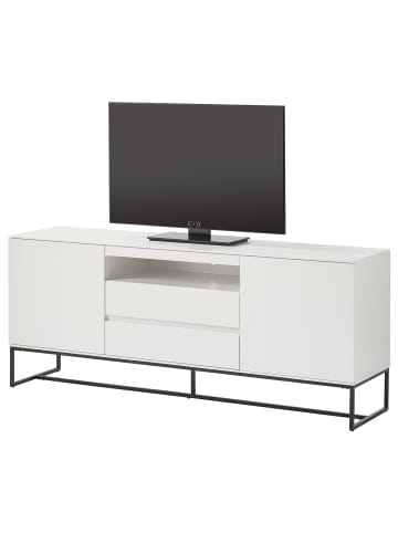 home24 home24 TV-Lowboard I (1er Set) - Matt Weiß - MDF & Metall - 165.0 x 67.0 x 40.0 cm in Matt Weiß