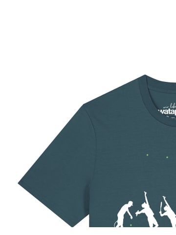 wat? Apparel T-Shirt Tennis Evolution in Petrol