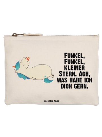 Mr. & Mrs. Panda Kosmetiktasche Einhorn Schnuller mit Spruch in Weiß