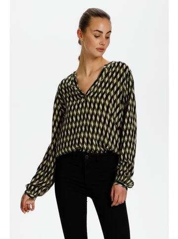 Kaffe Langarm-Bluse KAjana Regular fit in Nomad/Green Braid Print