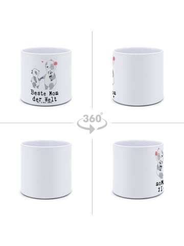 Mr. & Mrs. Panda Pflanzkübel Groß Panda Beste Mom der Welt mit S... in Weiß