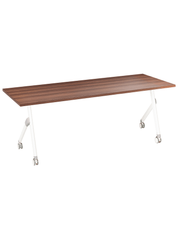 Beliani Zusammenklappbarer Schreibtisch BENDI in Braun/Weiß