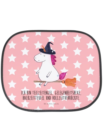 Mr. & Mrs. Panda Blendschutz Auto Einhorn Hexe mit Spruch in Rot Pastell