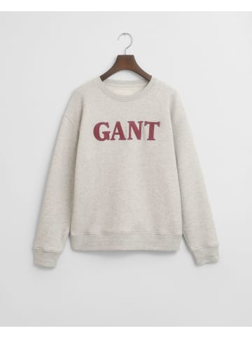 Gant Rundhals-Sweatshirt in Light Grey Melange
