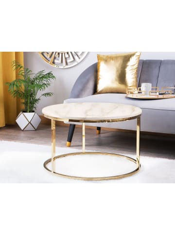 Beliani Couchtisch CORAL in Beige/Gold - (W) 70 x (H) 43 x (L) 70 cm