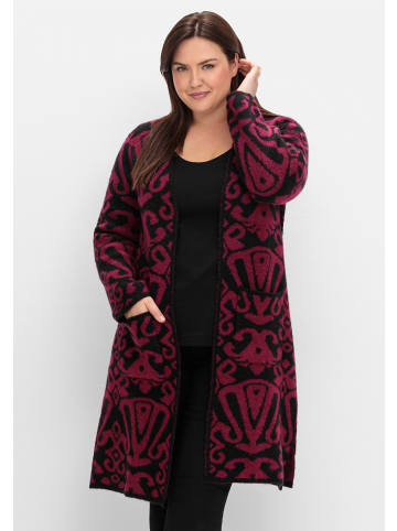 sheego by Joe Browns Longstrickjacke in schwarz-gemustert