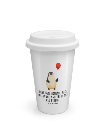 Mr. & Mrs. Panda Thermokaffeebecher Pinguin Luftballon mit Spruch in Weiß
