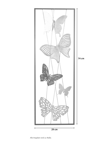 möbel-direkt Wanddekoration Schmetterlinge in gold, silber und anthrazitfarben lackiert