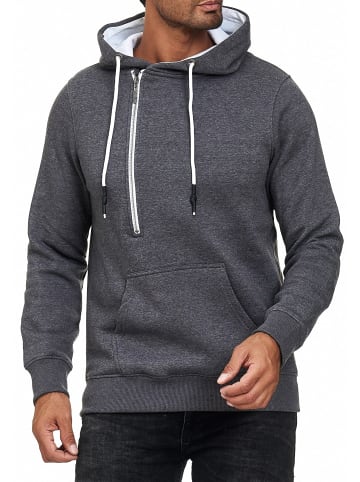 Rusty Neal Streetwear Kapuzen-Sweatshirt mit 1/2 Zipper in Anthrazit