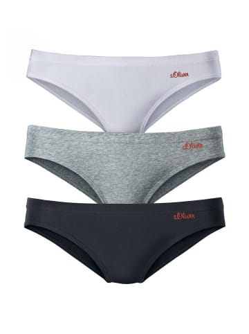 s.Oliver Bikinislip in grau, schwarz, weiß
