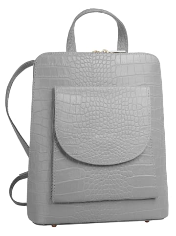 Cluty Rucksack echt Leder in grau