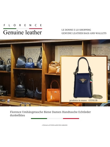 Florence Leder Umhängetasche Florence Tasche blau ca. 13cm