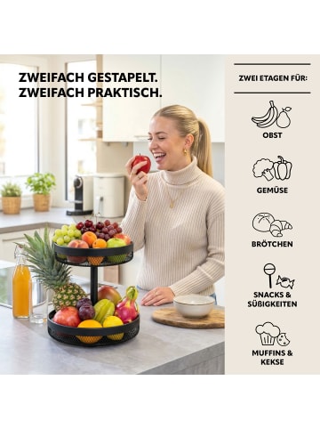 eluno 2-stöckige Obstetagere 30 x 30 x 31,5 cm