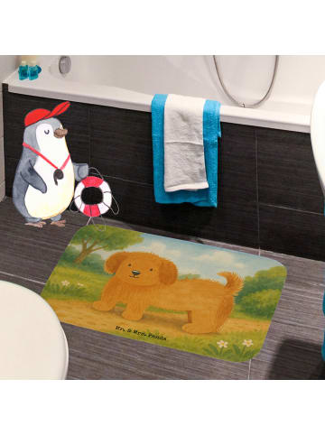 Mr. & Mrs. Panda Badezimmer Matte Hund Flauschig Design ohne Spruch in Weiß