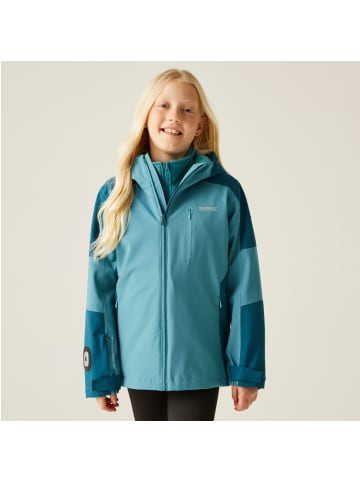 Regatta Trekktain 3 in 1 Jacke / Outdoorjacke Wasserdicht mit Kapuze in Blau