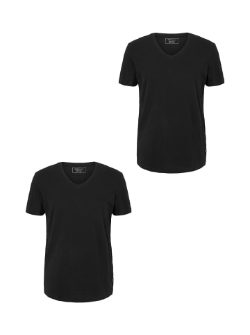 Tom Tailor 2-er Set Basic T-Shirt in Schwarz