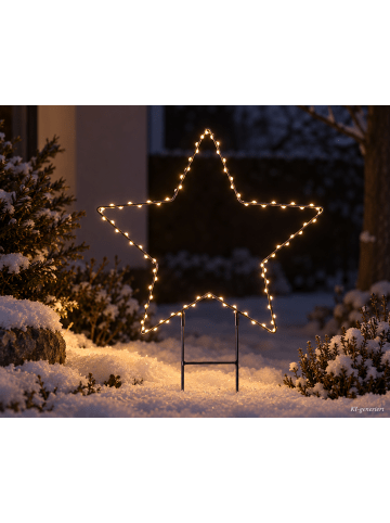 LUMINEO Gartenstecker LED Metall-Stern 110 LED D: 38 cm in warm weiß