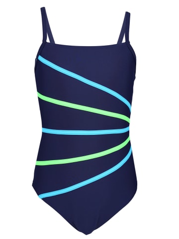 Aquarti Mädchen Badeanzug mit Spaghettiträgern in hellblau/creme