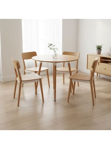 relaxdays Esstisch in Natur - (H)75 x Ø 90 cm