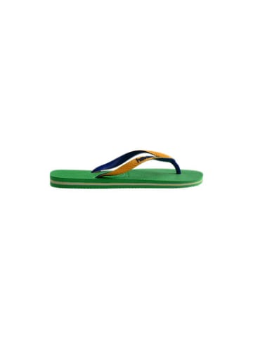 Havaianas Flip-Flops Brasil in Leaf Green/Marine Blue