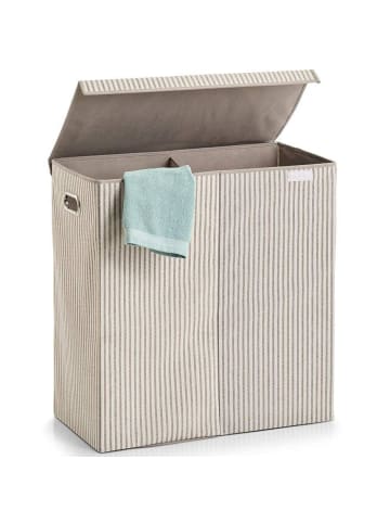 Zeller Zweikammer-Wäschekorb, faltbar, 120 l in Beige, (B) 61 x (H) 63 x (L) 31 cm