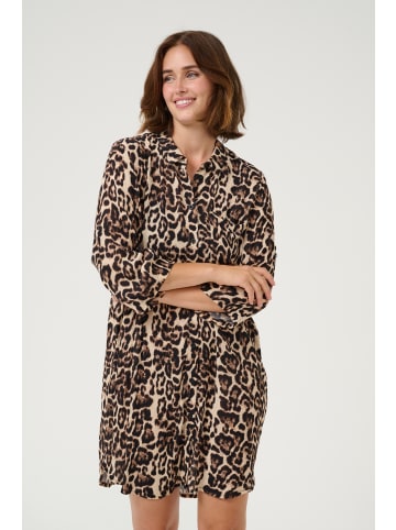 Kaffe Langarm - Hemd KAhildur Loose fit in Naturel Leopard Print