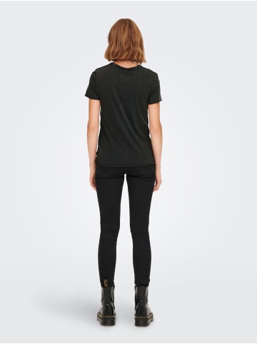 ONLY 2er-SET Print T-Shirt Kurzarm Top mit Design Druck in Schwarz-5