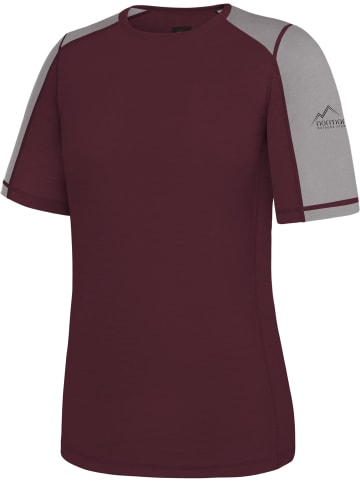 Normani Outdoor Sports Damen Merino T-Shirt Esperance in Bordeaux