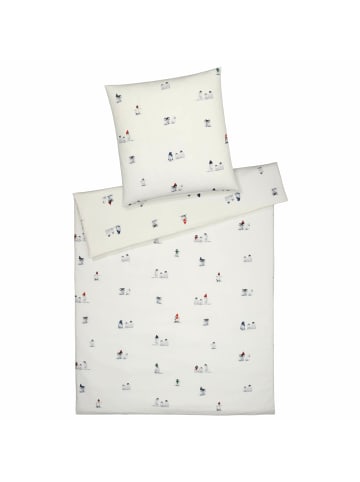 JOOP! Bettwäsche Pinguin Party Soft Flanell in Weiß